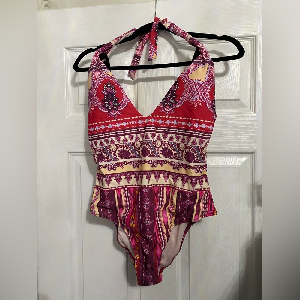 NWT Nanette Lepore halter one piece bathing suit/swimsuit. Size 10.